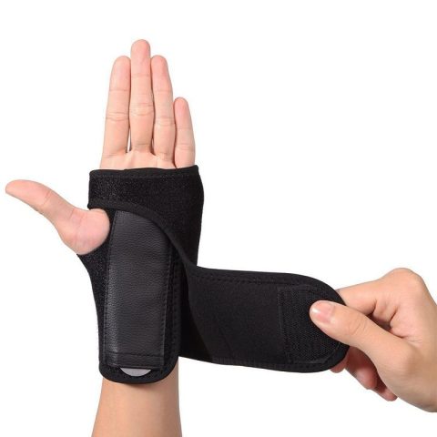 adjustable sports wrist brace with steel plate