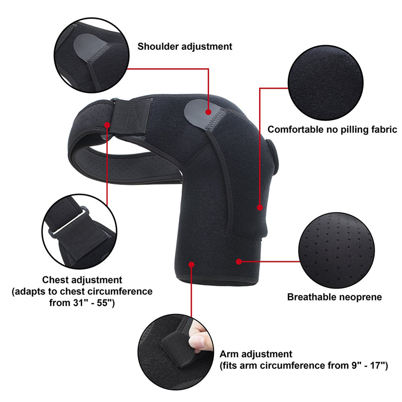 shoulder stability brace with pressure pad neoprene