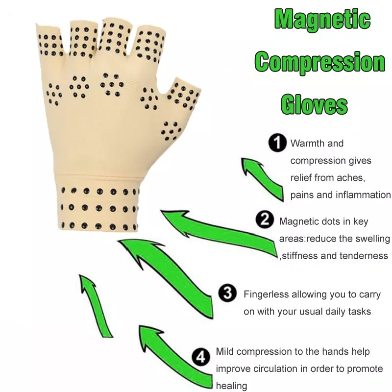 Compression Gloves Magnets Arthritis Therapy