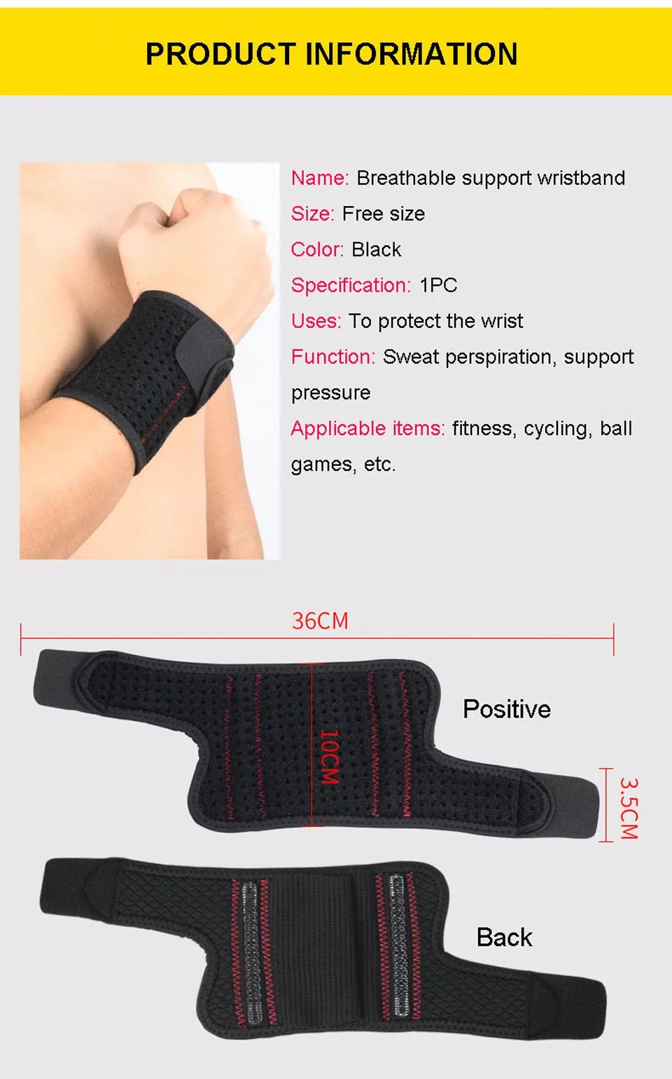 Neoprene Wrist Support Weight Lifting Spring Band