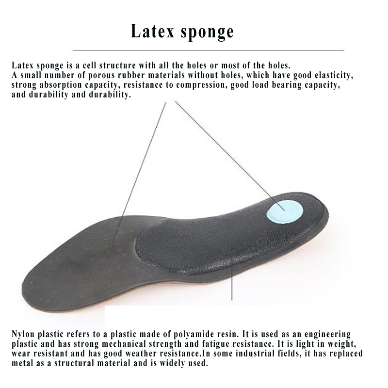 Leather arch correction insoles breathable sports