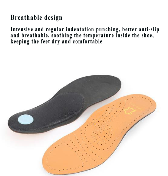 Leather arch correction insoles breathable sports