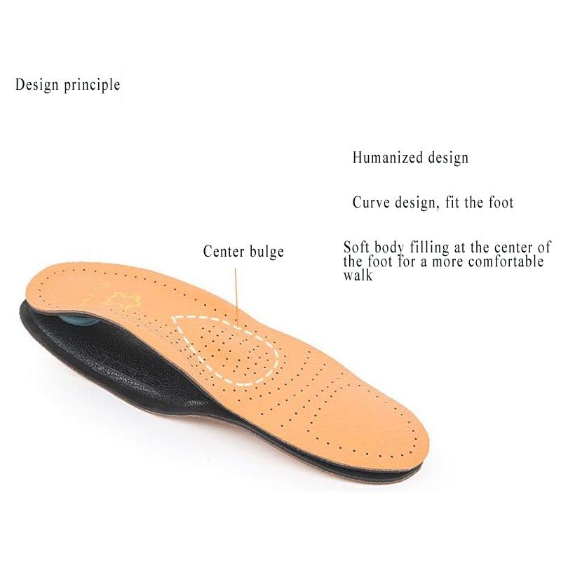 Leather arch correction insoles breathable sports