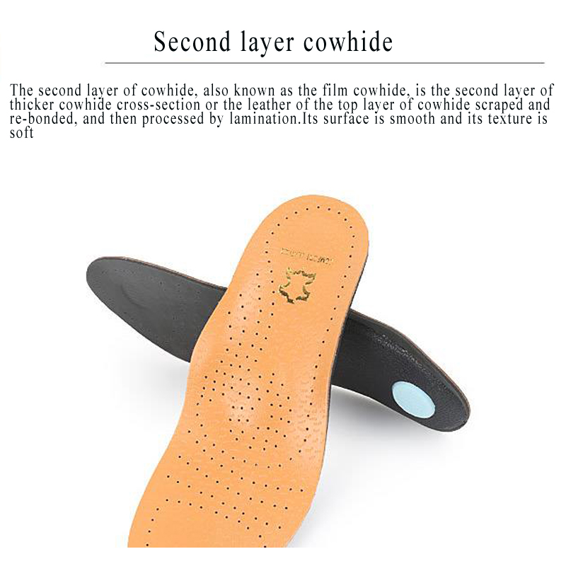 Leather arch correction insoles breathable sports