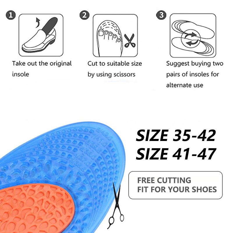 EVA Silica Insoles Orthotic Sport Shock absorption