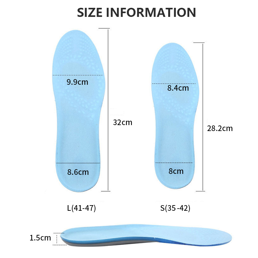 EVA Silica Insoles Orthotic Sport Shock absorption