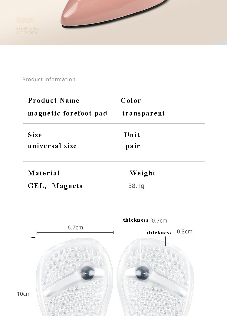 Forefoot Support Flat Pad Magnet Therapy